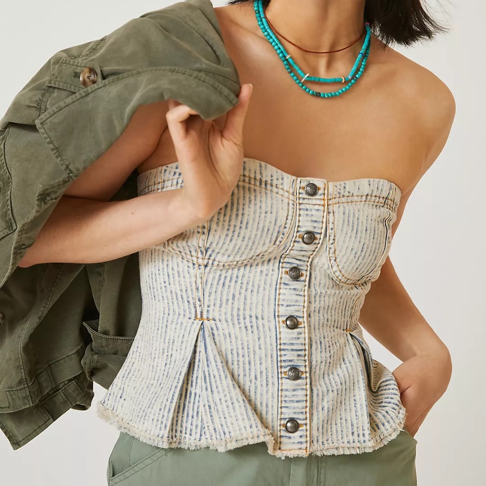 NWT Anthropologie Pilcro Button Down Corset Size XL